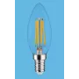 SYNERGY21 LED Retrofit E14 sviečka číra 4-5W teplá biela stmievateľná