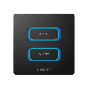 MIBOXER ESW2B 2-kanálový smart vypínač LED diaľkový ovládač s WiFi a 2,4 GHz pohybovým senzorom a stmievačom