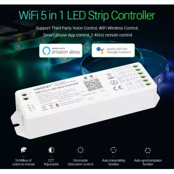 MIBOXER WL5 5in1 RGB+CCT LED kontrolér DC12-24V WiFi 2.4G Alexa