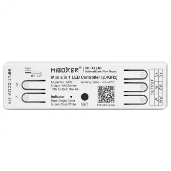 Miboxer MR2 LED ovládač Mini 2in1 jednofarebný/dvojitá biely 2,4GHz RF
