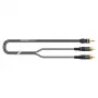 Sommer Cable SC-Onyx 2025 MKII stereo rozbočovací kábel, 2 x 1 x 0,25 mm², 3,5 mm stereo mini jack konektor samec na 2x Cinch konektor samec, HICON, čierna, 2,5 m (ON2A-0250-SW)