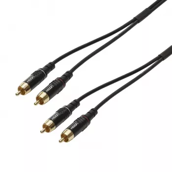 Sommer Cable SC-Onyx 2025 MKII stereo Cinch kábel, nesymetrický, 2 x 1 x 0,25 mm², 2x Cinch konektor samec na 2x Cinch konektor samec, HICON, čierna, 5 m (ON81-0500-SW)