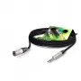 Sommer Cable Stage 22 Highflex mikrofónový kábel, 2 x 0,22 mm², konektor samec XLR 3-pól. na 6,3-mm monofónny konektor samec, NEUTRIK, čierny, 1 m (SG75-0100-SW)