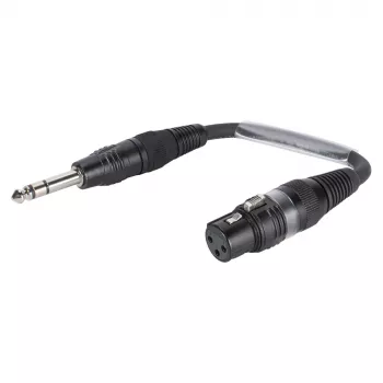 Sommer Cable adaptérový kábel, 6,3 mm stereo jack konektor samec na XLR konektor samica 3-pol., čierna, 0,15 m (SGFGU0015-SW)