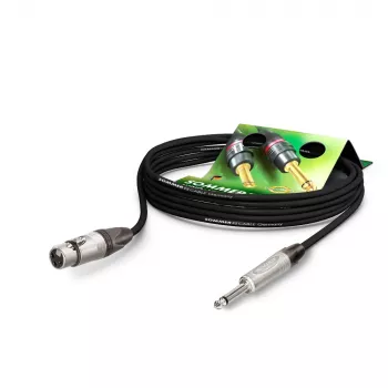 Sommer Cable Stage 22 Highflex mikrofónový kábel, 2 x 0,22 mm², XLR konektor samica 3-pol. na 6,3 mm mono jack konektor samec, NEUTRIK, čierna, 2,5 m (SG79-0250-SW)