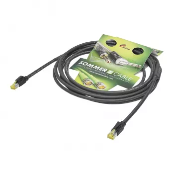 Sommer Cable SC-Mercator CAT.7 PUR sieťový kábel, 8 x 0,14 mm², RJ45 na RJ45, HIROSE, čierna, 5 m (P7HS-0500-SW)