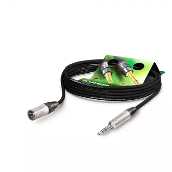 Sommer Cable Stage 22 Highflex mikrofónny kábel, 2 x 0,22 mm², XLR konektor samec 3-pol. na 6,3 mm stereo jack konektor samec, NEUTRIK, čierny, 5 m (SGN4-0500-SW)
