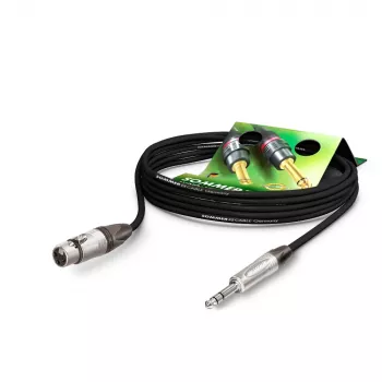 Sommer Cable Stage 22 Highflex mikrofónny kábel, 2 x 0,22 mm², XLR konektor samica 3-pol. na 6,3 mm stereo jack konektor samec, NEUTRIK, čierny, 2,5 m (SGN5-0250-SW)