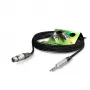 Sommer Cable Stage 22 Highflex mikrofónový kábel, 2 x 0,22 mm², XLR konektor samica 3-pol. na 6,3 mm mono jack konektor samec, NEUTRIK, čierna, 5 m (SG79-0500-SW)