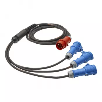 Sommer Cable Titanex prúdový rozbočovací kábel, CEE konektor samec 16A 5-pol. na 3x CEE konektor samica 16A 3-pol., H07RN-F 5 x 2,5 mm², MENNEKES, čierna, 5 m (GSH4-525H0500)