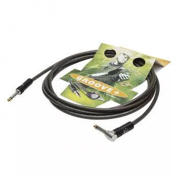 Sommer Cable SC-Spirit XXL inštrumentálny kábel, 1 x 0,75 mm², 6,3 mm mono konektor samec na 6,3 mm mono konektor samec 90° (NOISEFREE), HICON, čierno-transparentný, 3 m (SX3C-0300)