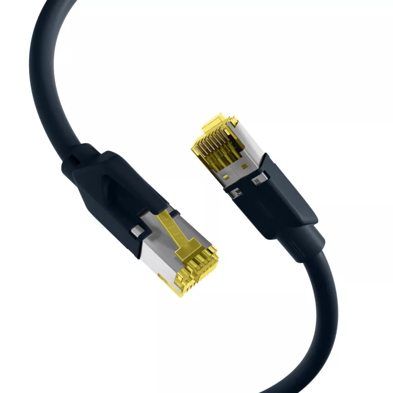EFB Elektronik ECOLAN DRAKA UC900 Hirose TM31 prepojovací kábel RJ-45 samec na RJ-45 samec Cat.6A S/FTP LSZH, čierny, 15 m