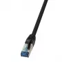 LogiLink 10G prepojovací kábel Cat.6a S/FTP RJ-45 samec na samec PUR, čierny, 5 m