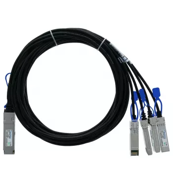 BlueOptics Fortinet FN-CABLE-QSFP28-4SFP28-5 BlueLAN SC282701L5M26 pasívny 100GBASE-CR4 QSFP28 na 4x25GBASE-CR SFP28 Direct Attach breakout kábel, 5 metrov