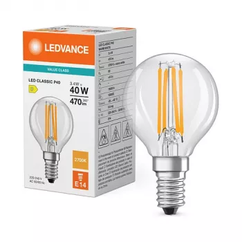 Osram LED Classic P 40 Filament 3.4W 827 Číra E14 LED žiarovka, Mini Globe