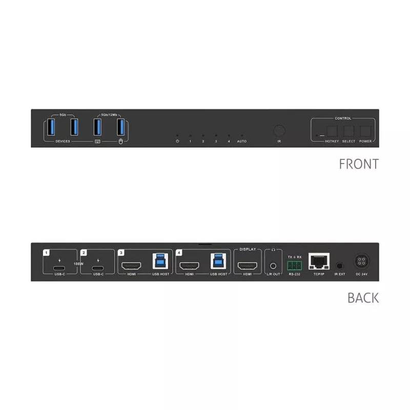 PureLink 4x1 USB-C HDMI 48G KVM prepínač