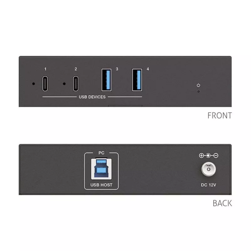 PureLink PT-Hub-010 USB 3.2 Gen 1 4-portový priemyselný hub 2x USB-A 2x USB-C