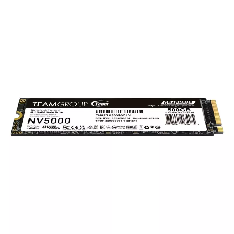 Team Group NV5000 500 GB M.2 PCIe Gen4 x4 NVMe SSD - 4500 MB/s čítanie