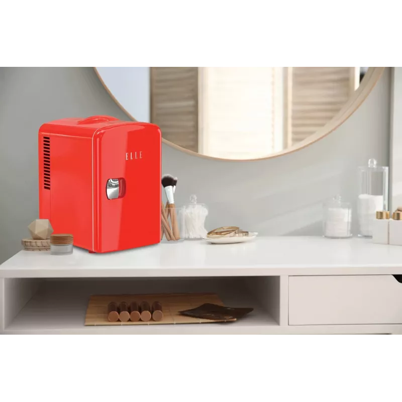 ELLE Home ESDAF101RDEU Mini chladnička 4L červená
