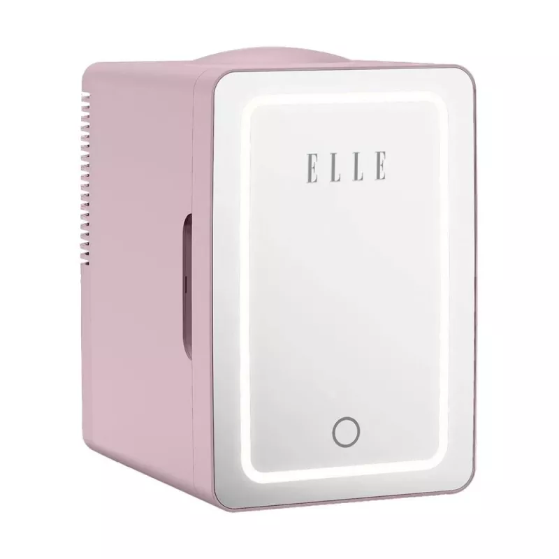 ELLE Home ESDAF01PUEU Mini chladnička s LED zrkadlom na líčenie 6L fialová