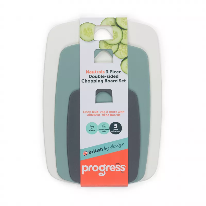 Progress BW13976G Neutrals 3-dielna obojstranná sada krájacích dosiek