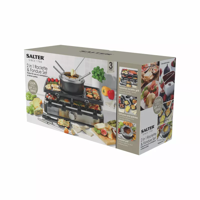 Salter EK4513VDE 2 v 1 sada raclette a fondue