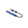 CANYON DS-02 4-in-1 USB-A/C hub modrý