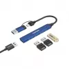 CANYON DS-02 4-in-1 USB-A/C hub modrý