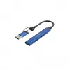 CANYON DS-02 4-in-1 USB-A/C hub modrý