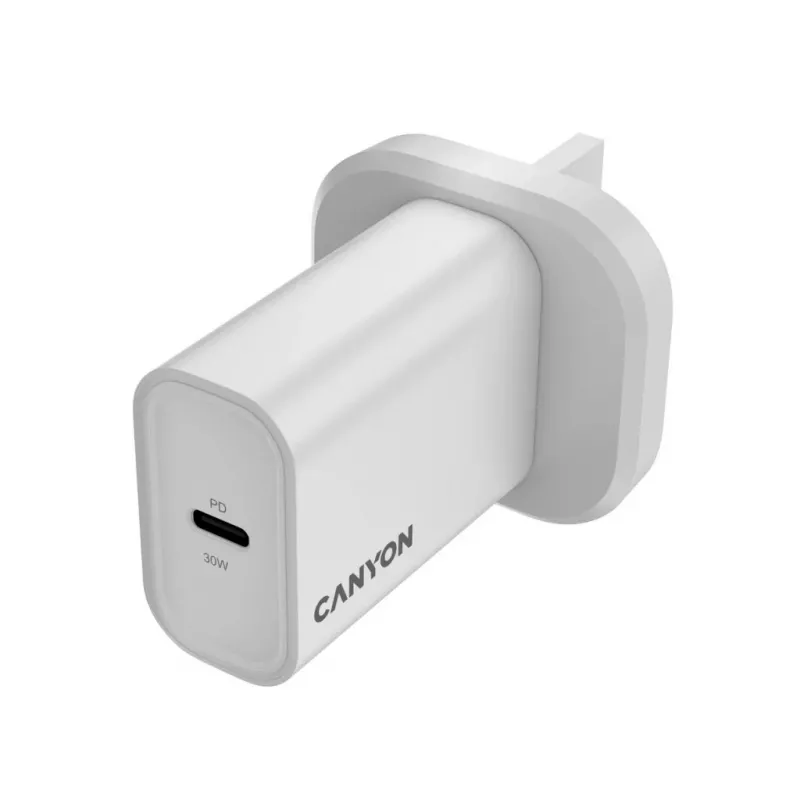 CANYON OnCharge 30CL Max Power 30W 1xPD UK biela nástenná nabíjačka