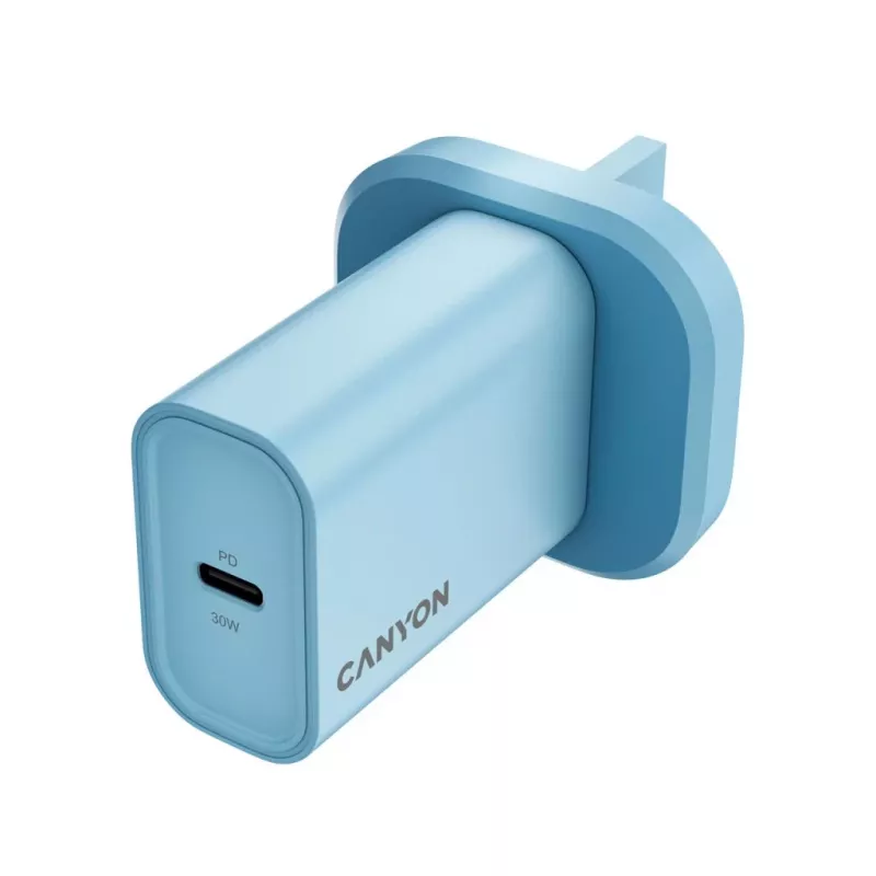 CANYON OnCharge 30CL Max Power 30W 1xPD UK nástenná nabíjačka svetlomodrá