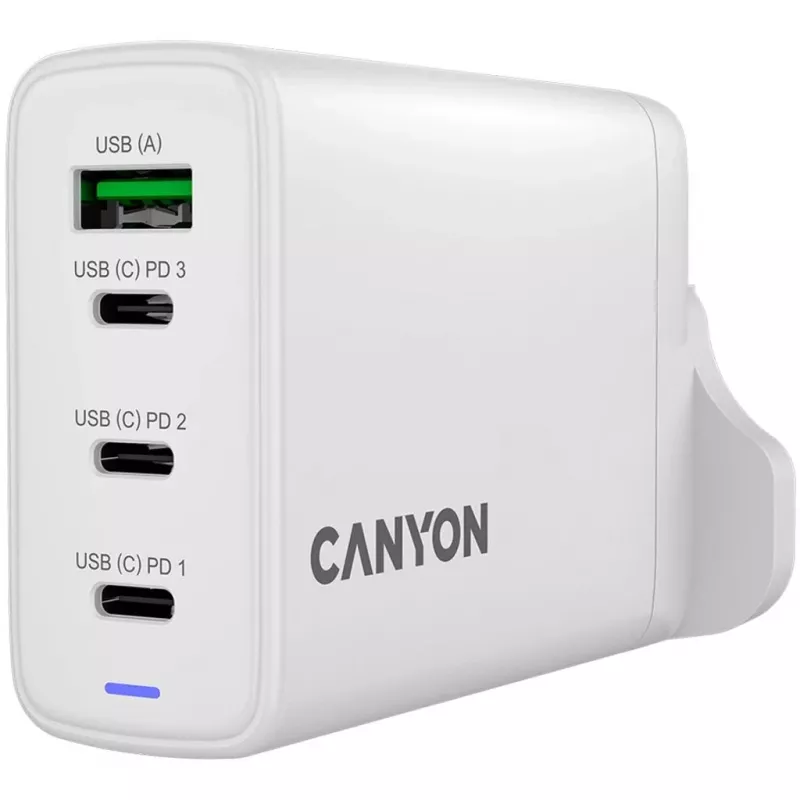 CANYON OnCharge 140 GaN nabíjačka 150W Max 3 USB-C + 1 USB-A biela UK zástrčka