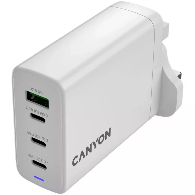 CANYON OnCharge 140 GaN nabíjačka 150W Max 3 USB-C + 1 USB-A biela UK zástrčka