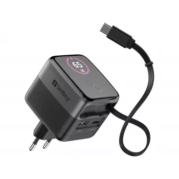SANDBERG nabíjačka PD65W Display+ kábel