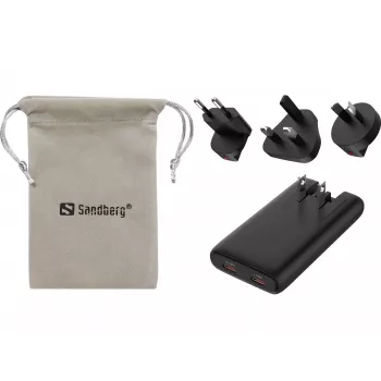 SANDBERG 4in1 TravelCharger 65W čierna