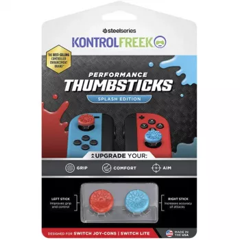 SteelSeries KontrolFreek Performance Thumbsticks Splash (červená/modrá, 2 ks, pre Nintendo Switch Joy-Con a Nintendo Switch Lite)