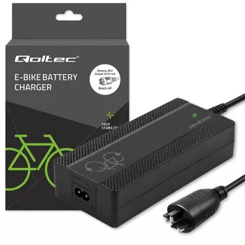 Qoltec rýchlonabíjačka pre elektrobicykel a e-kolobežku 36V | 42V | 4A | Bosch konektor + napájací kábel