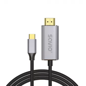 SAVIO USB-C na HDMI 2.0b kábel 1m strieborný CL-170