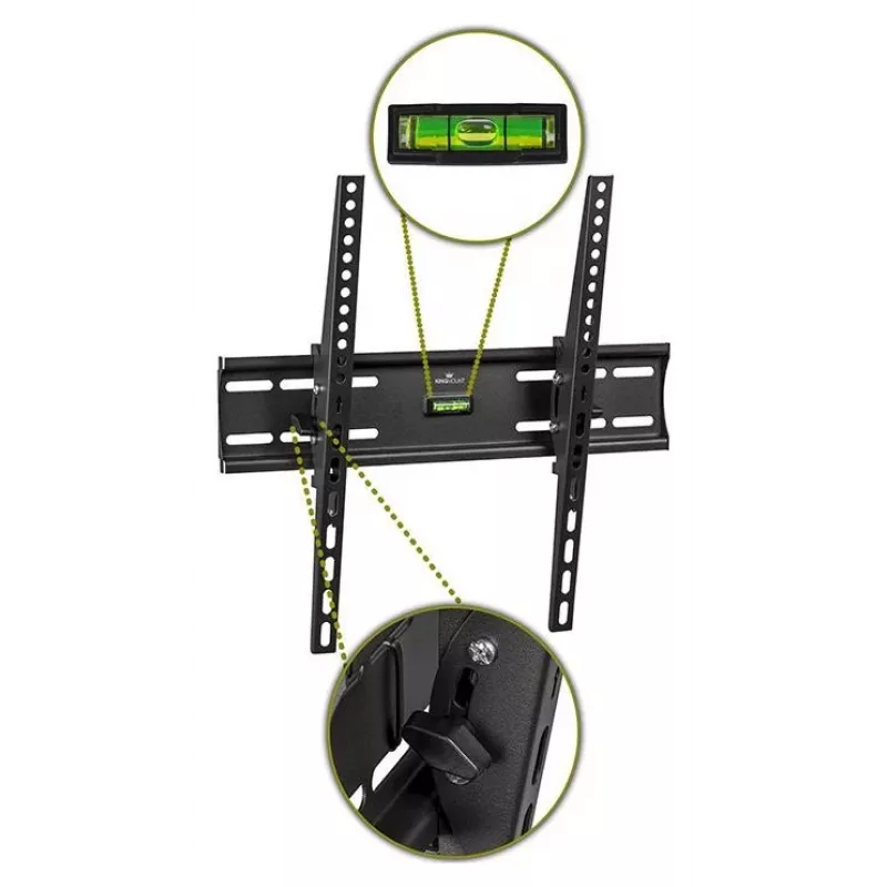 KINGMOUNT KG-1004 naklápací TV držiak na stenu pre obrazovky 23-65 palcov, VESA 100x100 až 400x400, do 45 kg