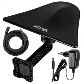 VAYOX DigiActiv VA0023 aktívna vonkajšia DVB-T/T2 anténa 4G LTE VHF UHF čierna