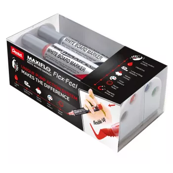 Pentel Maxiflo Flex-Feel Sada fixiek na bielu tabuľu, zmiešané farby, 2,0 - 5,0 mm, 4 ks