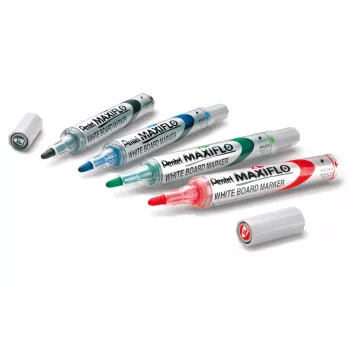 Pentel Maxiflo Flex-Feel Sada fixiek na bielu tabuľu, zmiešané farby, 2,0 - 5,0 mm, 4 ks