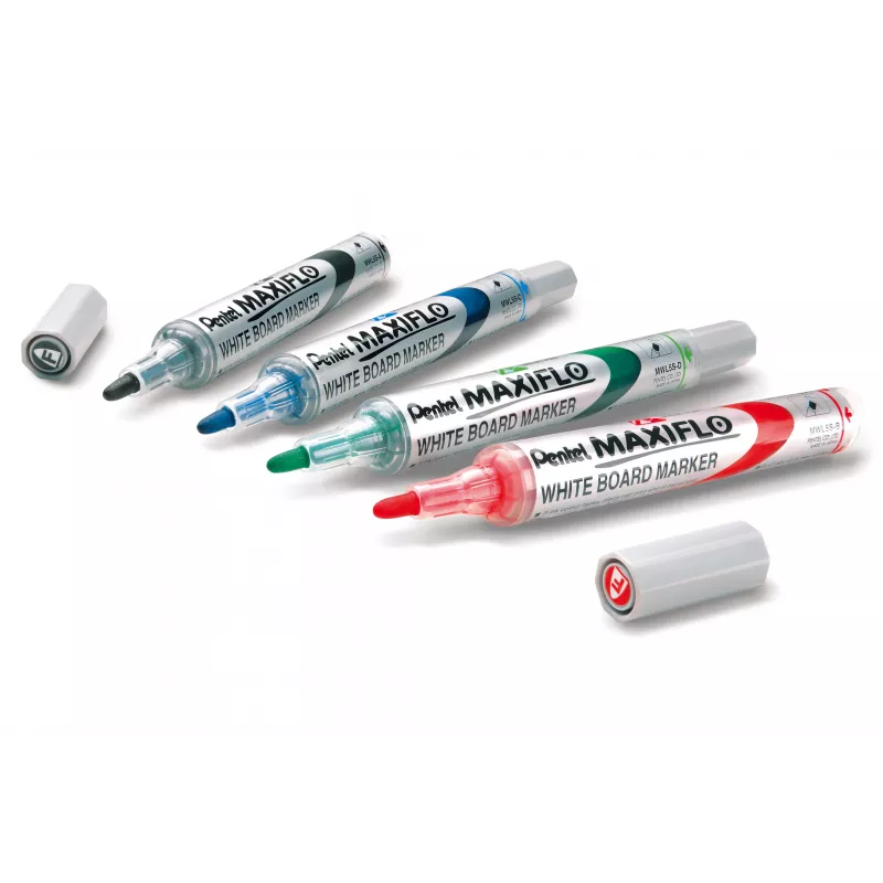 Pentel Maxiflo Flex-Feel Sada fixiek na bielu tabuľu, zmiešané farby, 2,0 - 5,0 mm, 4 ks