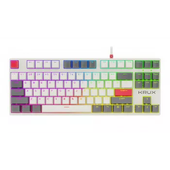 KRUX ATAX PRO RGB Creator Retro Gateron Yellow Pro mechanická klávesnica (TKL, 87 klávesov, hot-swappable, USB-C, PBT Double-Shot keycaps, Per-Key RGB)