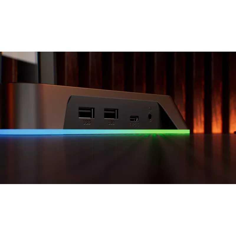 KRUX Rivt stojan na headset s RGB osvetlením, čierny (KRXG003)