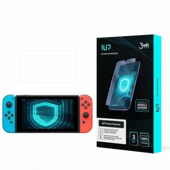 3MK 1UP Gaming ochranná fólia na displej pre Nintendo Switch (balenie 3 ks) – flexibilná polymérová fólia, samohojivá, krištáľovo číra