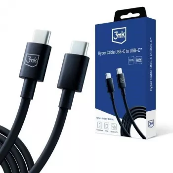 3mk Hyper kábel C to C 100W 1,2m čierny