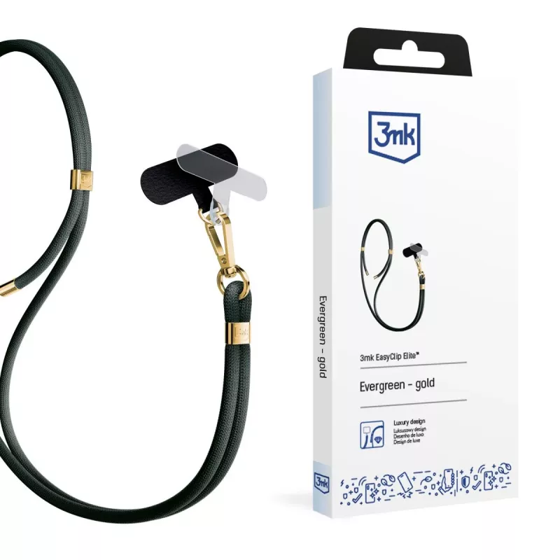 Šnúrka na telefón 3mk EasyClip Elite, Evergreen Gold