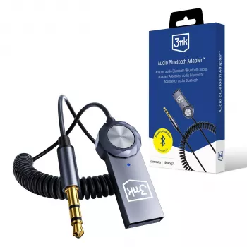 3mk Audio Bluetooth adaptér - Bluetooth 5.0 prijímač s 3,5 mm AUX, USB-C, 10 h batéria, čierna