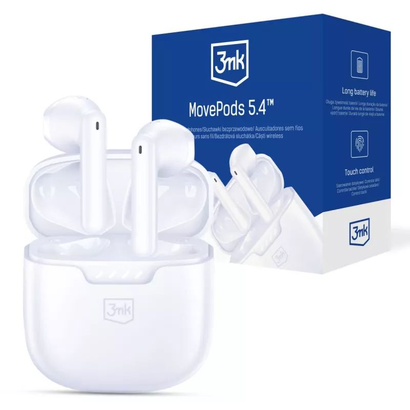 3MK PROTECTION 3mk Movepods 5.4 True Wireless Stereo slúchadlá s Bluetooth 5.3, ENC, IPX4, až 35 h batéria, USB-C